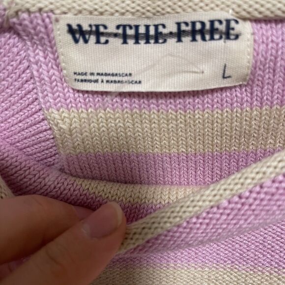 We The Free Crossroads Pullover Ice Orchid Combo Pink Cotton Size L NWOT - Picture 8 of 9